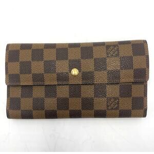 Louis Vuitton LV Authentic Women's Sarah Wallet Brown Checkered Logo with COA
